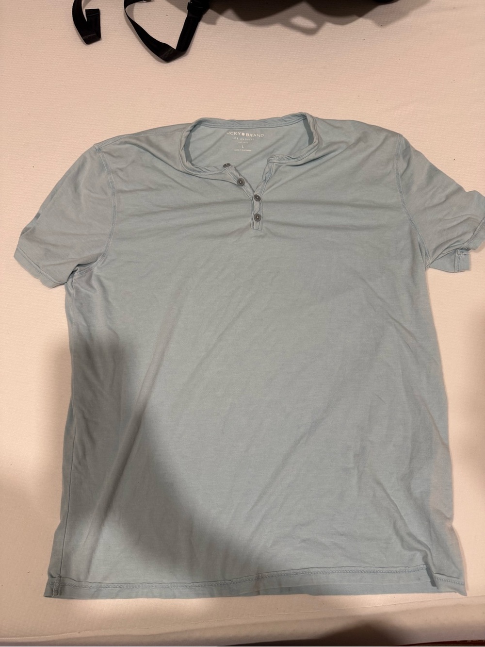 Lucky Brand Men’s Pale Blue Short Sleeve Henley